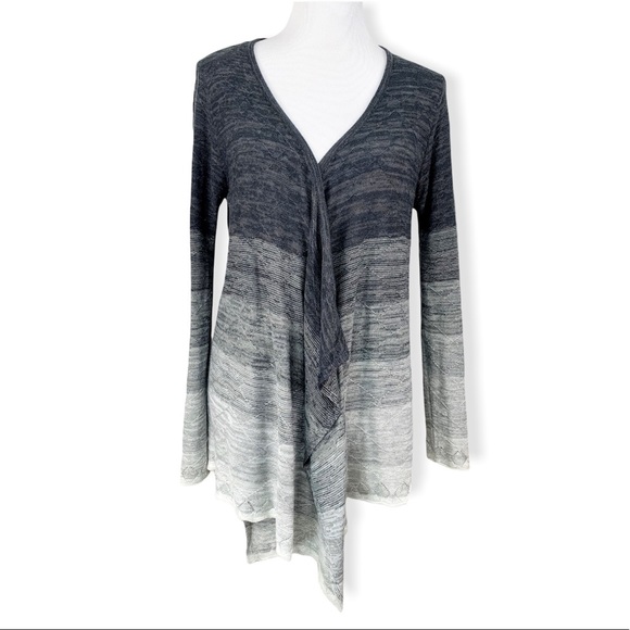 Knox Rose Grayscale Ombré Open Front Waterfall Knit Cardigan Target - Picture 4 of 8
